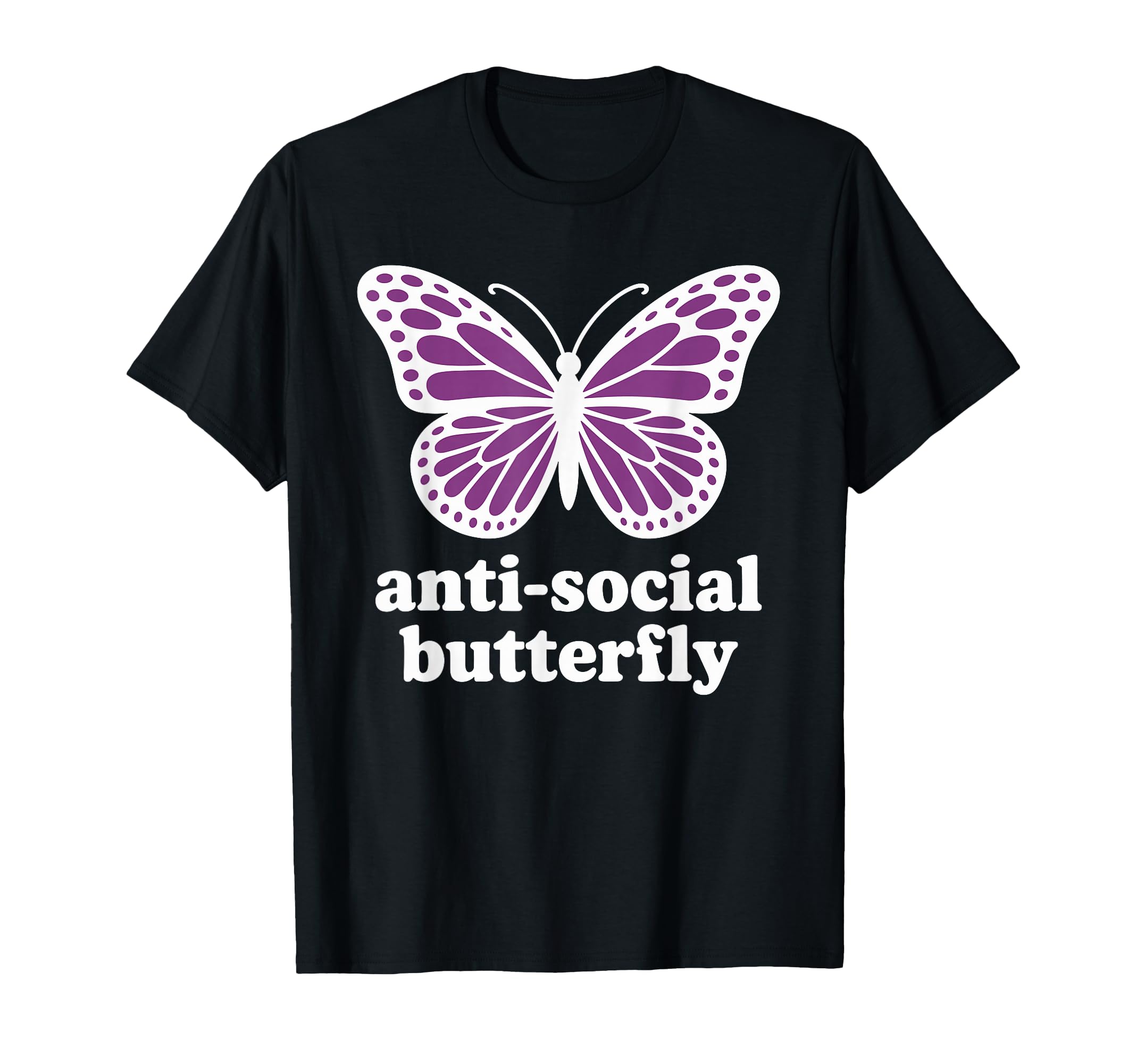 Antisocial Butterfly T-Shirt - Minimalist Print for Adults - T-Shirt, Sweatshirt, Hoodie