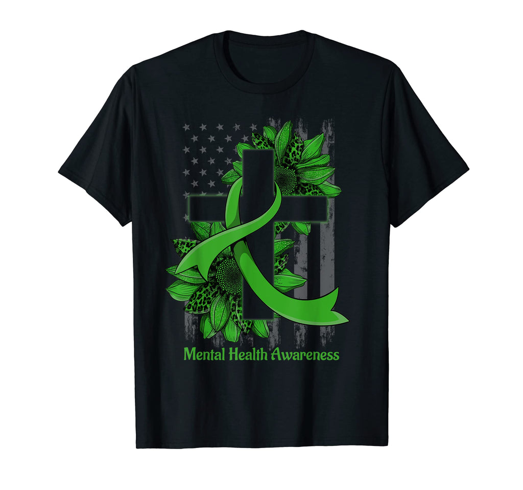 Green Sunflower Christian Cross T-Shirt - Aesthetic Graphic Men Women - T-Shirt, Sweatshirt, Hoodie