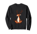 Meditation Reindeer Yoga Pose Sweatshirt - Casual Everyday Wear Unisex - T-Shirt, Sweatshirt, Hoodie