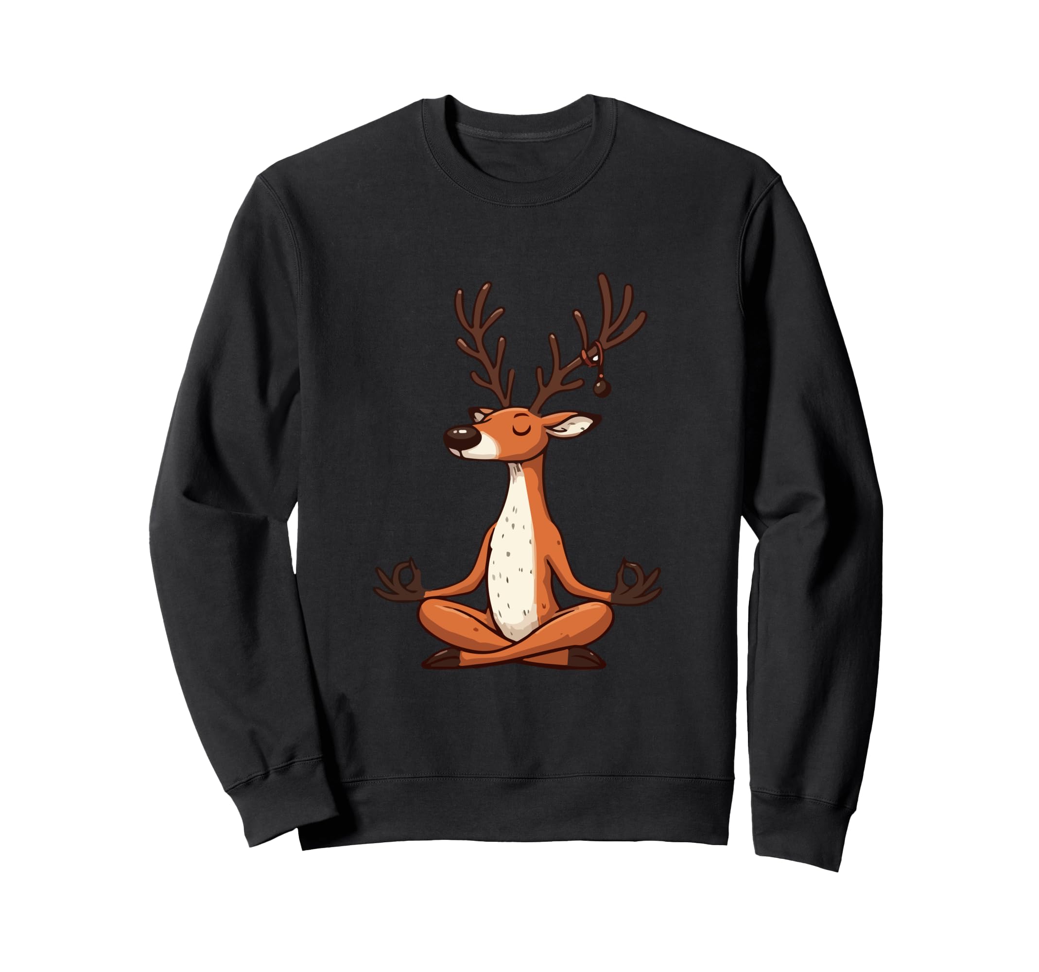 Meditation Reindeer Yoga Pose Sweatshirt - Casual Everyday Wear Unisex - T-Shirt, Sweatshirt, Hoodie
