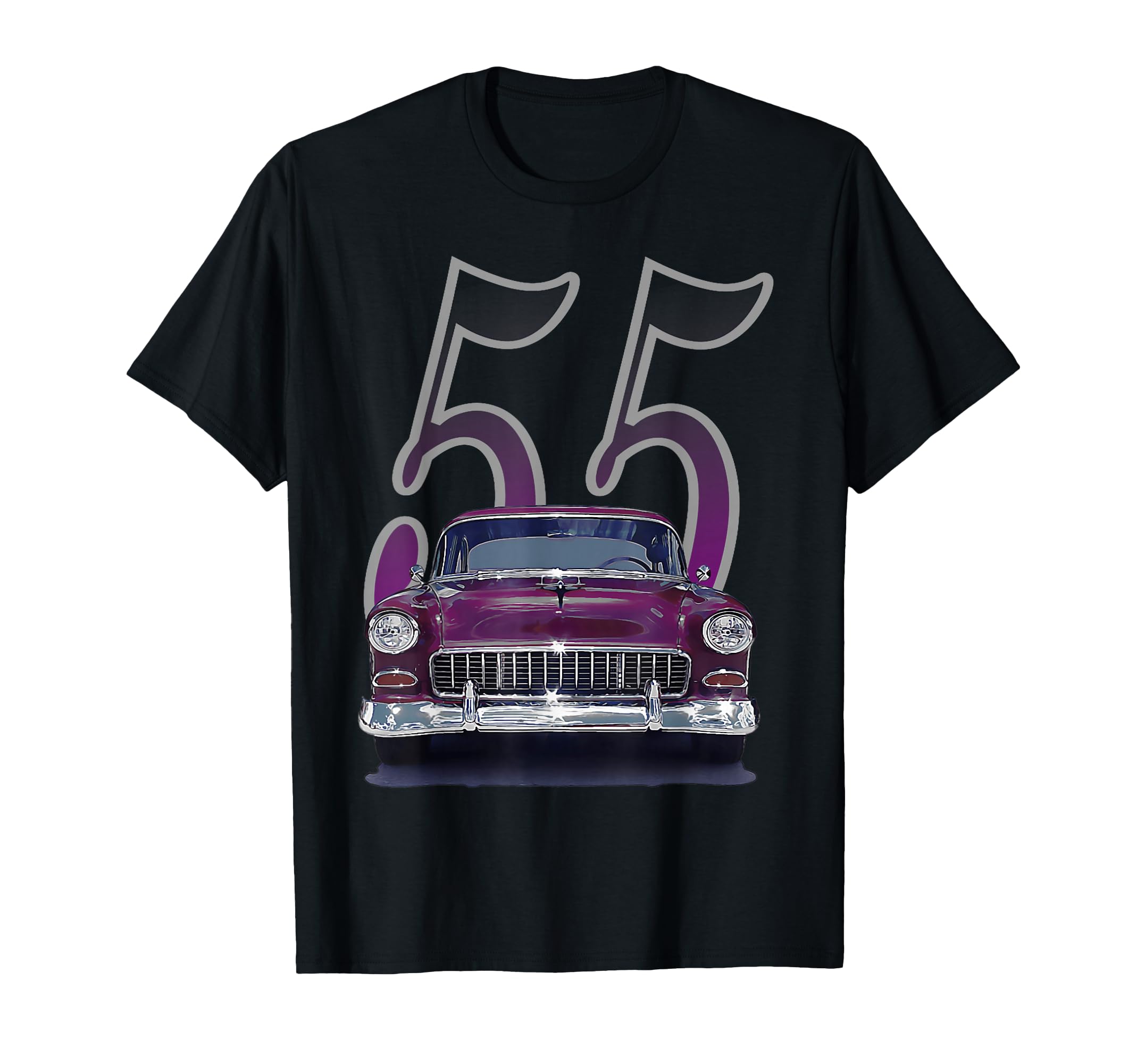 1955 55 Bel Air 50S Silhouette Old T-Shirt - Fun Novelty Design for Adults - T-Shirt, Sweatshirt, Hoodie