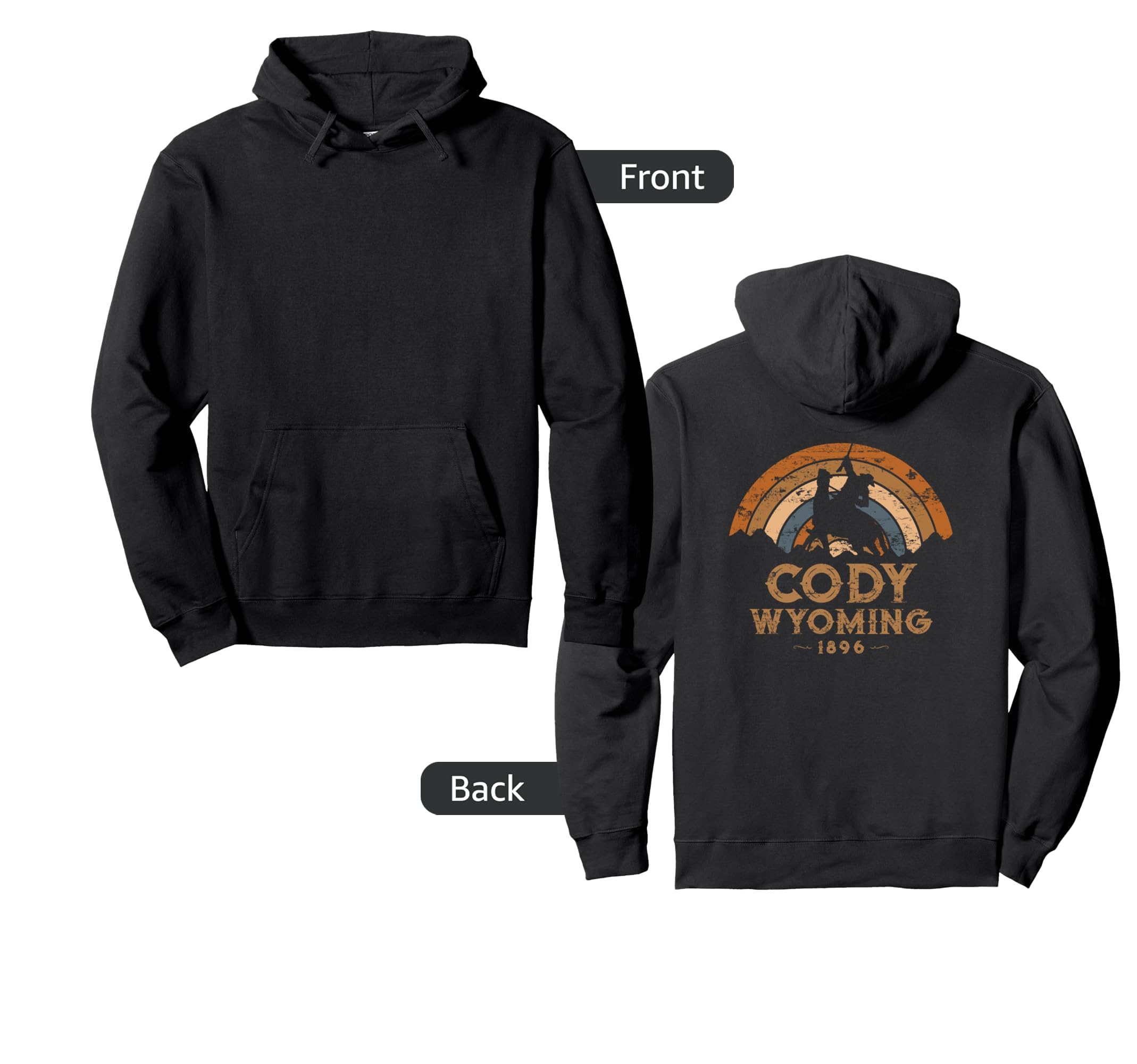 Cody Wyoming Wy Western Cowboy Hoodie - Aesthetic Graphic for Adults - T-Shirt, Sweatshirt, Hoodie