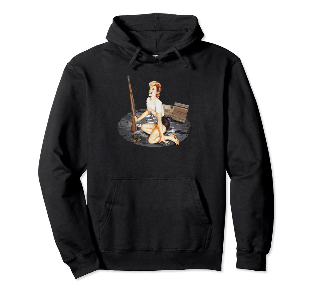 Pin Up M1 Garand Hoodie - Graphic Print Unisex - T-Shirt, Sweatshirt, Hoodie