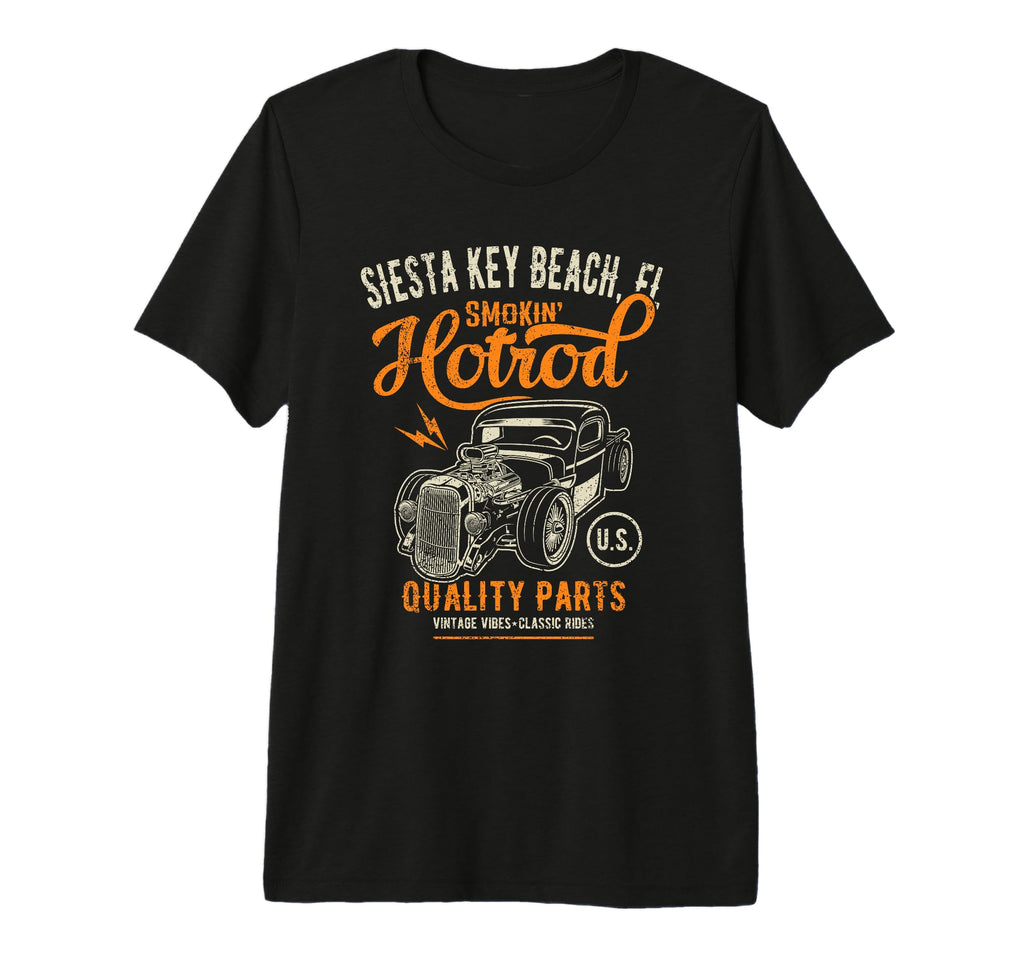 Siesta Key Beach Florida Hotrod Car T-Shirt - Custom Art Print for Adults - T-Shirt, Sweatshirt, Hoodie