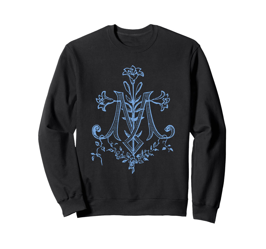 Marian M Monogram Catholic Sweatshirt - Aesthetic Graphic for Adults - T-Shirt, Sweatshirt, Hoodie