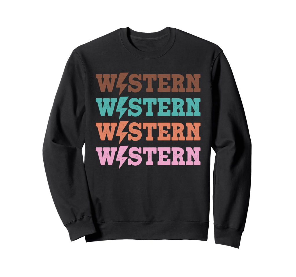 Western Zigzag Accent Typography Sweatshirt - Fun Novelty Design Unisex - T-Shirt, Sweatshirt, Hoodie
