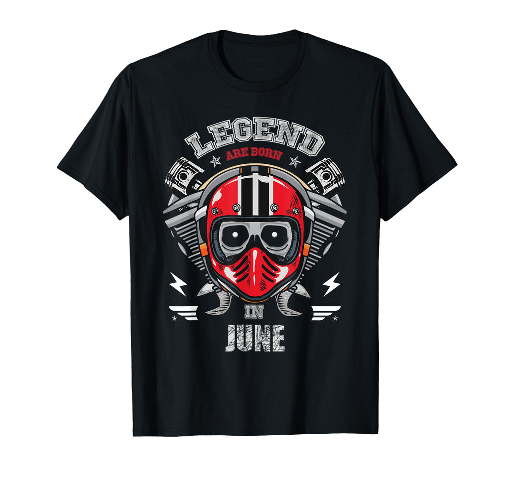 Biker Born June Motorcycle Birthday T-Shirt - Unique Graphic Unisex - T-Shirt, Sweatshirt, Hoodie