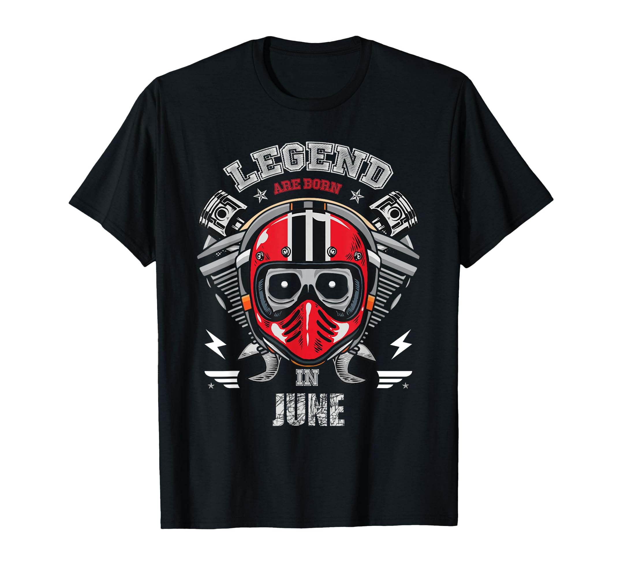 Biker Born June Motorcycle Birthday T-Shirt - Unique Graphic Unisex - T-Shirt, Sweatshirt, Hoodie