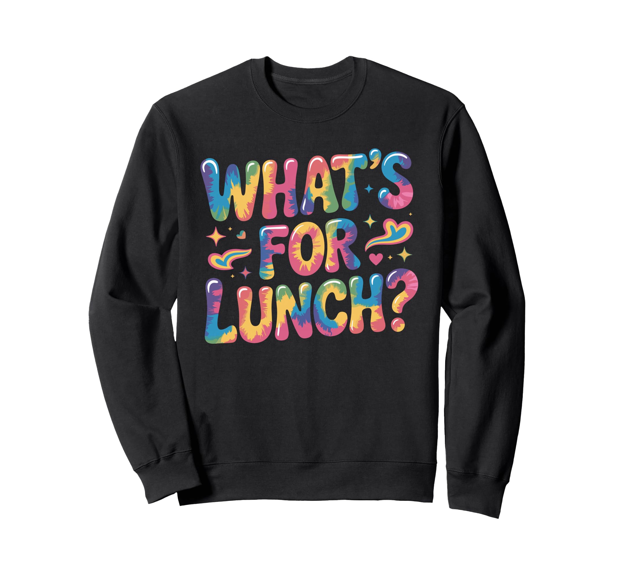Whats Lunch Groovy Flower Typography Sweatshirt - Trendy Graphic Unisex - T-Shirt, Sweatshirt, Hoodie