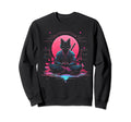 Synthwave Cat Samurai Mediation Sweatshirt - Trendy Graphic Unisex - T-Shirt, Sweatshirt, Hoodie