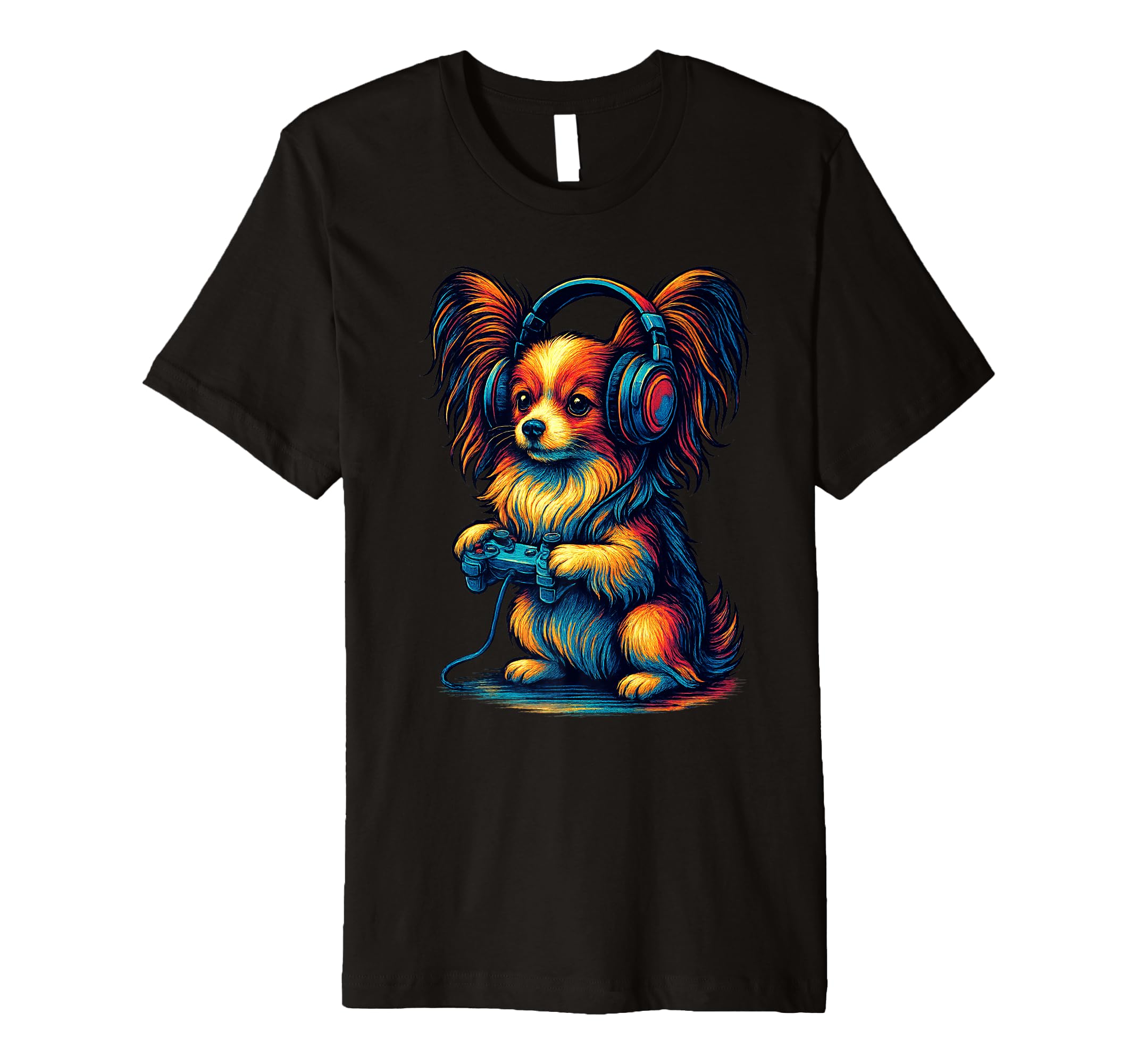 Papillon Dog Gamer Gaming Dog Lover T-Shirt - Aesthetic Graphic for Adults - T-Shirt, Sweatshirt, Hoodie