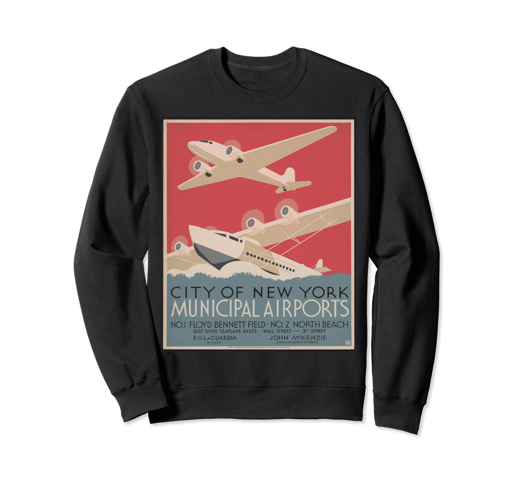 New York City Airports Sweatshirt - Graphic Print Men Women - T-Shirt, Sweatshirt, Hoodie