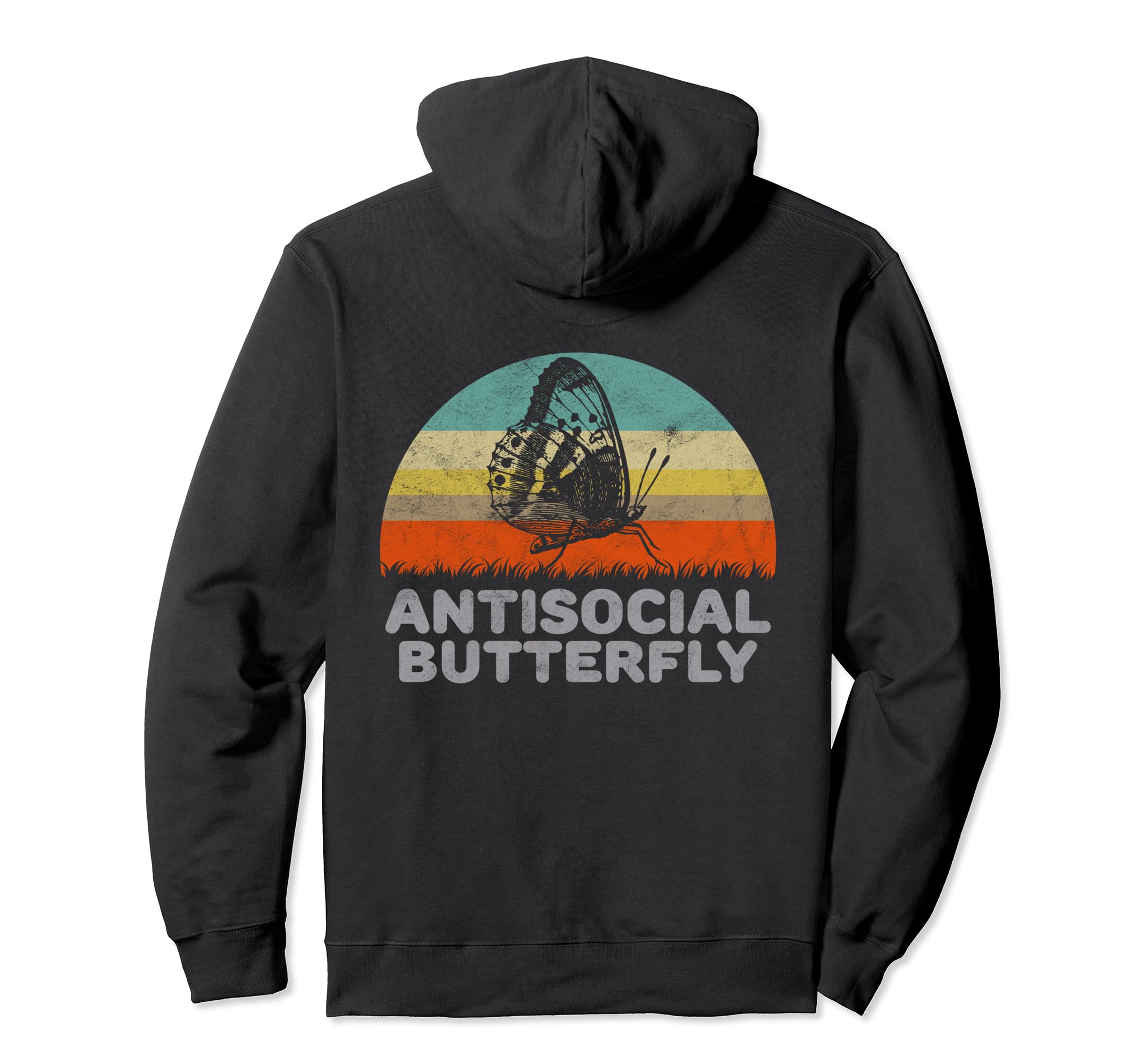 Funny Antisocial Butterfly Hoodie - Custom Art Print Unisex - T-Shirt, Sweatshirt, Hoodie