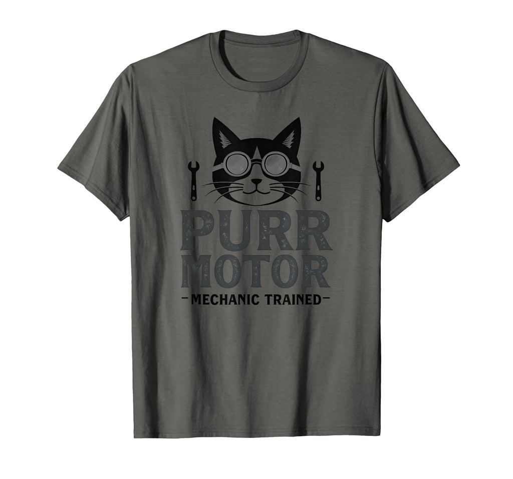 Purr Motor Mechanic Trained Cat T-Shirt - Fun Novelty Design Unisex - T-Shirt, Sweatshirt, Hoodie