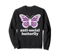 Antisocial Butterfly Sweatshirt - Unique Graphic Unisex - T-Shirt, Sweatshirt, Hoodie