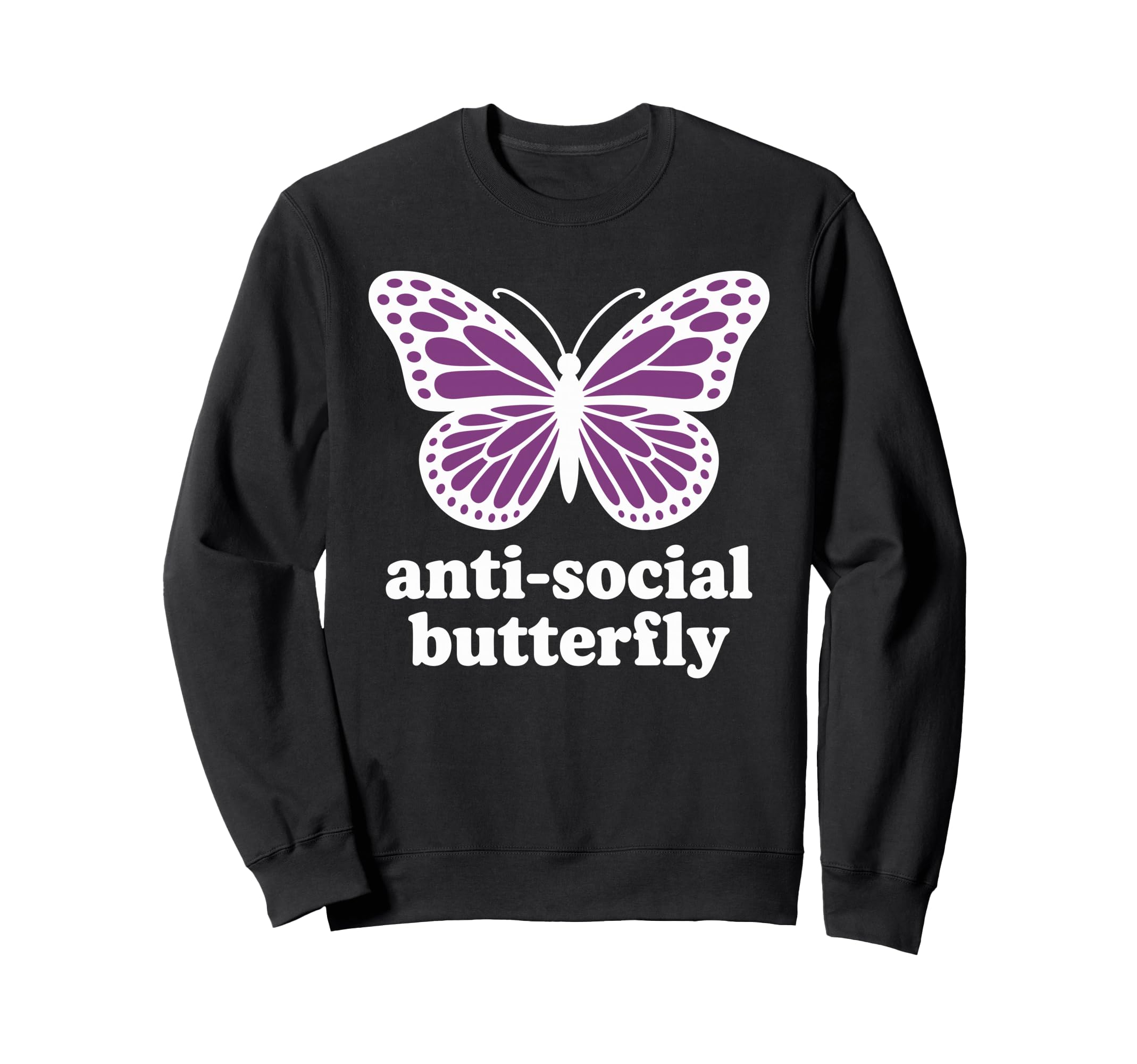 Antisocial Butterfly Sweatshirt - Unique Graphic Unisex - T-Shirt, Sweatshirt, Hoodie