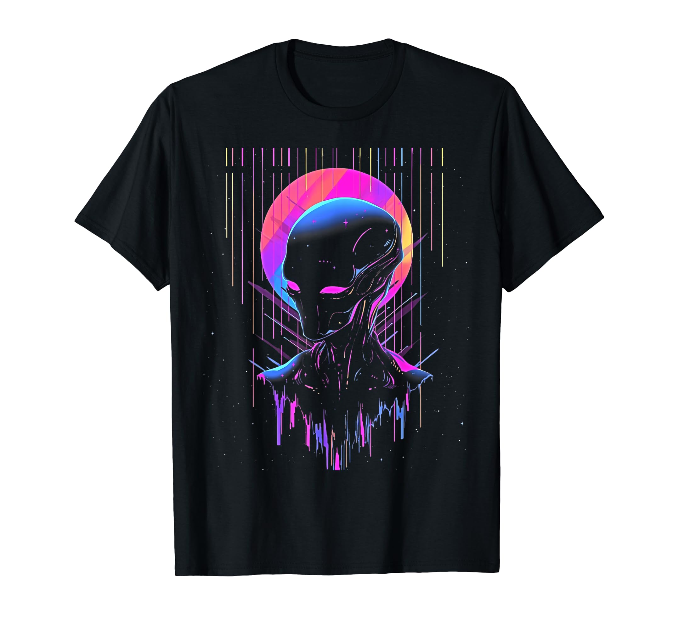 Synthwave Alien Cyberpunk 80S Sci Fi 35 T-Shirt - Minimalist Print Unisex - T-Shirt, Sweatshirt, Hoodie