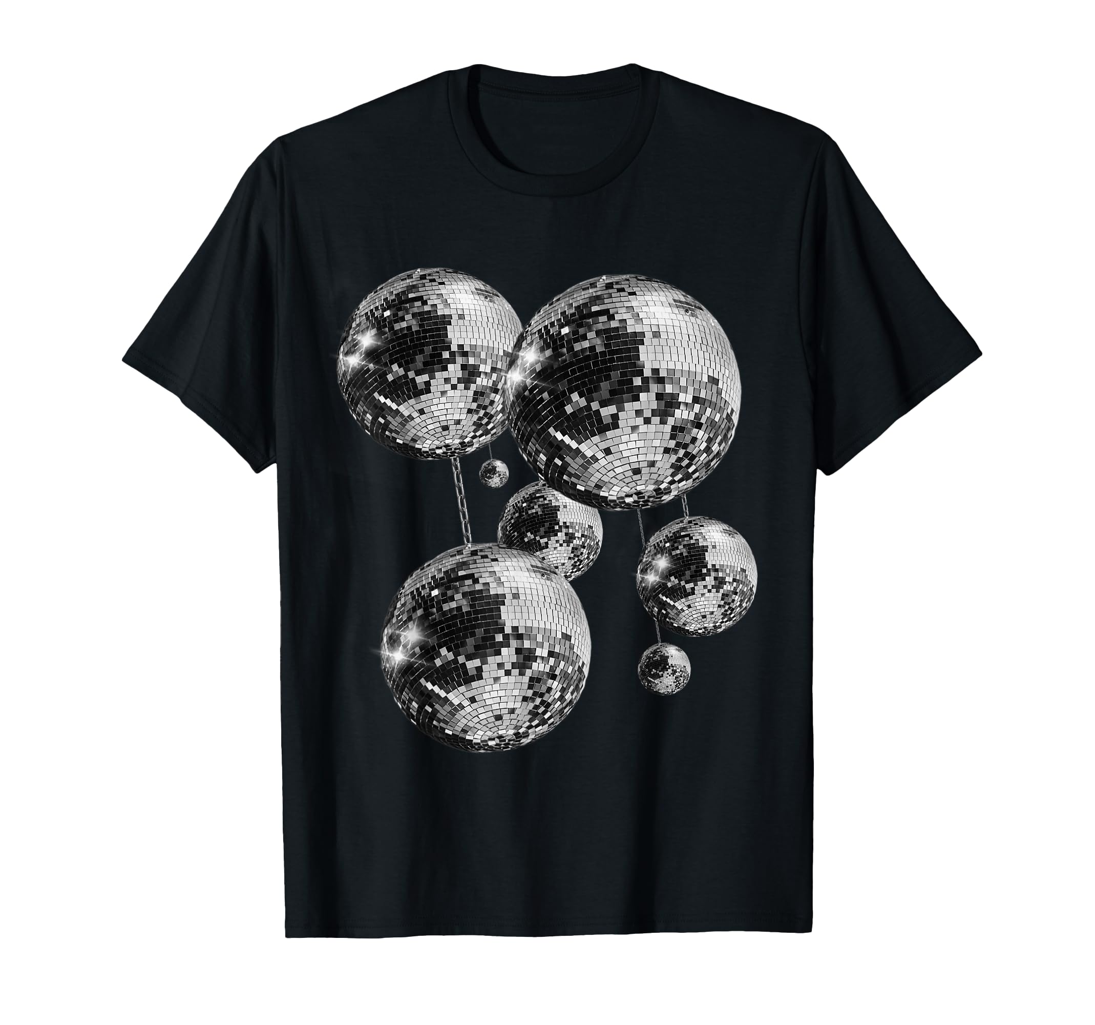 Black And White Disco Ball Pattern T-Shirt - Fun Novelty Design for Adults - T-Shirt, Sweatshirt, Hoodie