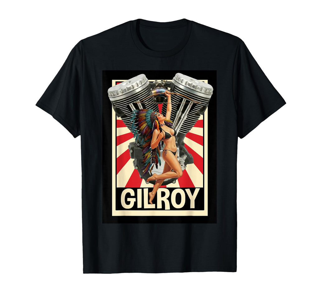 Gilroy California Old School Biker T-Shirt - Trendy Graphic Unisex - T-Shirt, Sweatshirt, Hoodie