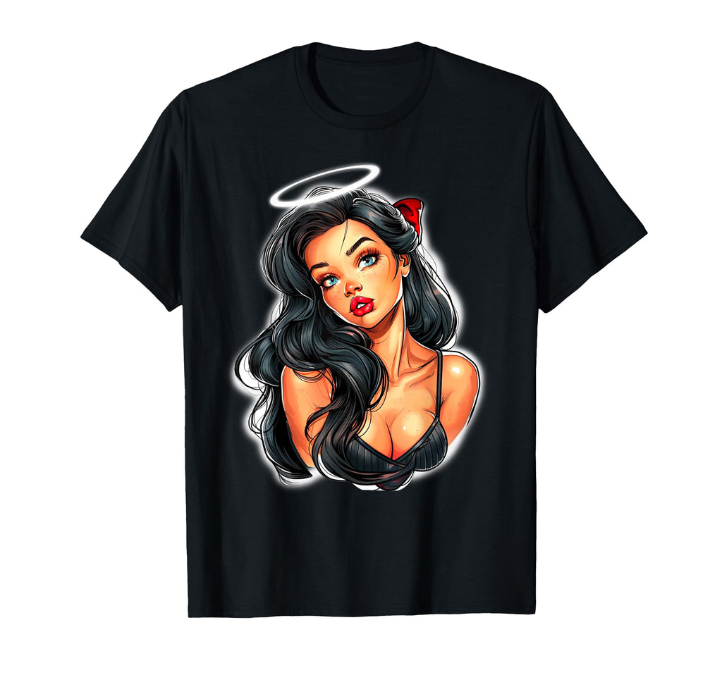 Pin Up Angel X Pretty Pin Up T-Shirt - Custom Art Print Unisex - T-Shirt, Sweatshirt, Hoodie
