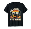 Wild Flowers Horses Western Cowgirl T-Shirt - Streetwear Style for Adults - T-Shirt, Sweatshirt, Hoodie