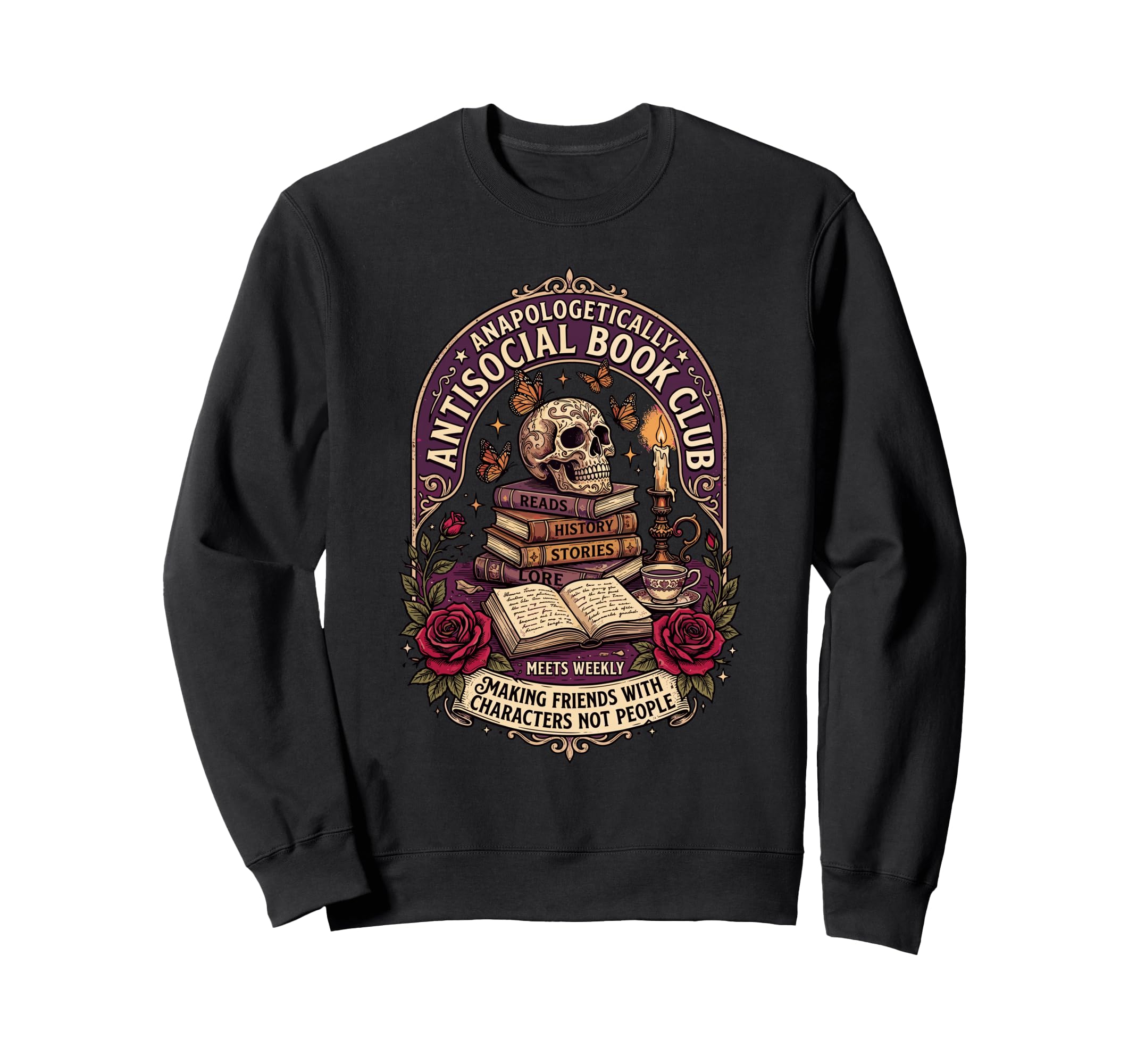 Unapologetically Antisocial Book Sweatshirt - Aesthetic Graphic Men Women - T-Shirt, Sweatshirt, Hoodie