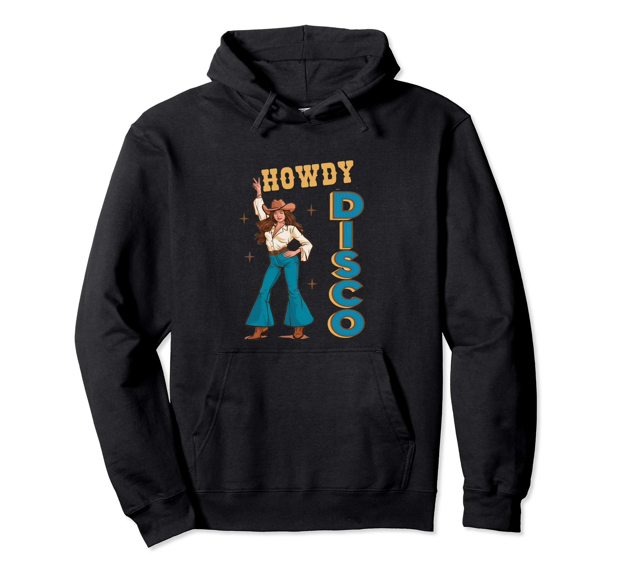 Cowgigl Howdy Disco Western Dance Hoodie - Aesthetic Graphic for Adults - T-Shirt, Sweatshirt, Hoodie