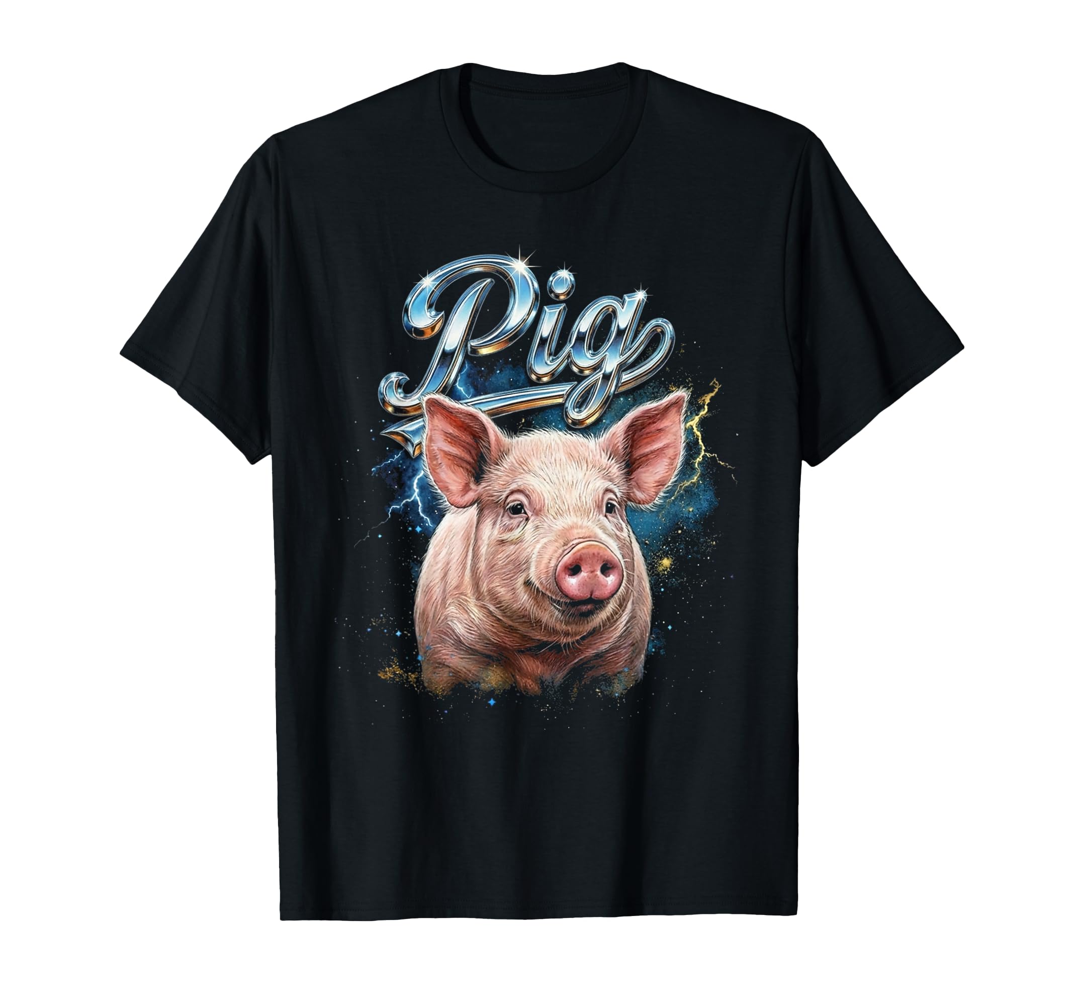 Pig 90S Funny Pig 80S Farm Animals Lover T-Shirt - Minimalist Print Unisex - T-Shirt, Sweatshirt, Hoodie