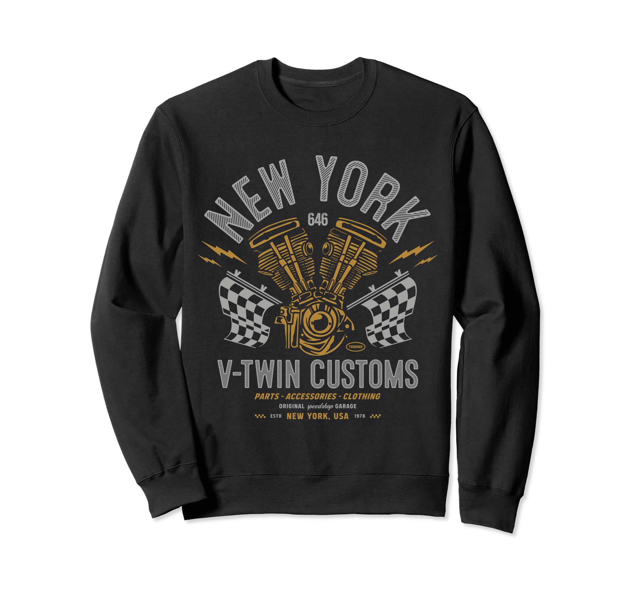 New York Local Motorcycle Garage Biker Sweatshirt - Graphic Print Unisex - T-Shirt, Sweatshirt, Hoodie
