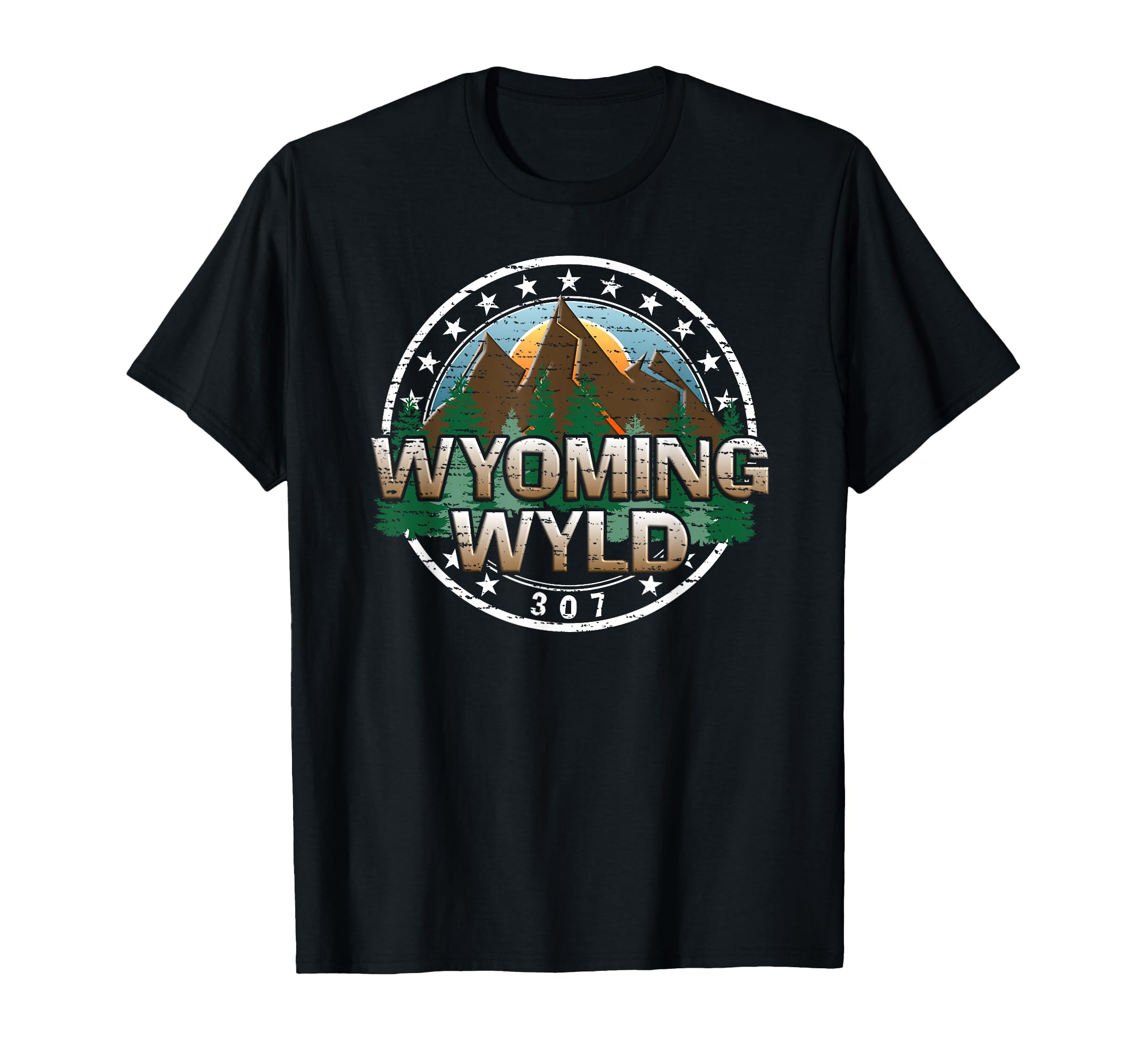 Wyoming Wyld Area Code 307 Wy Mountains T-Shirt - Trendy Graphic Unisex - T-Shirt, Sweatshirt, Hoodie