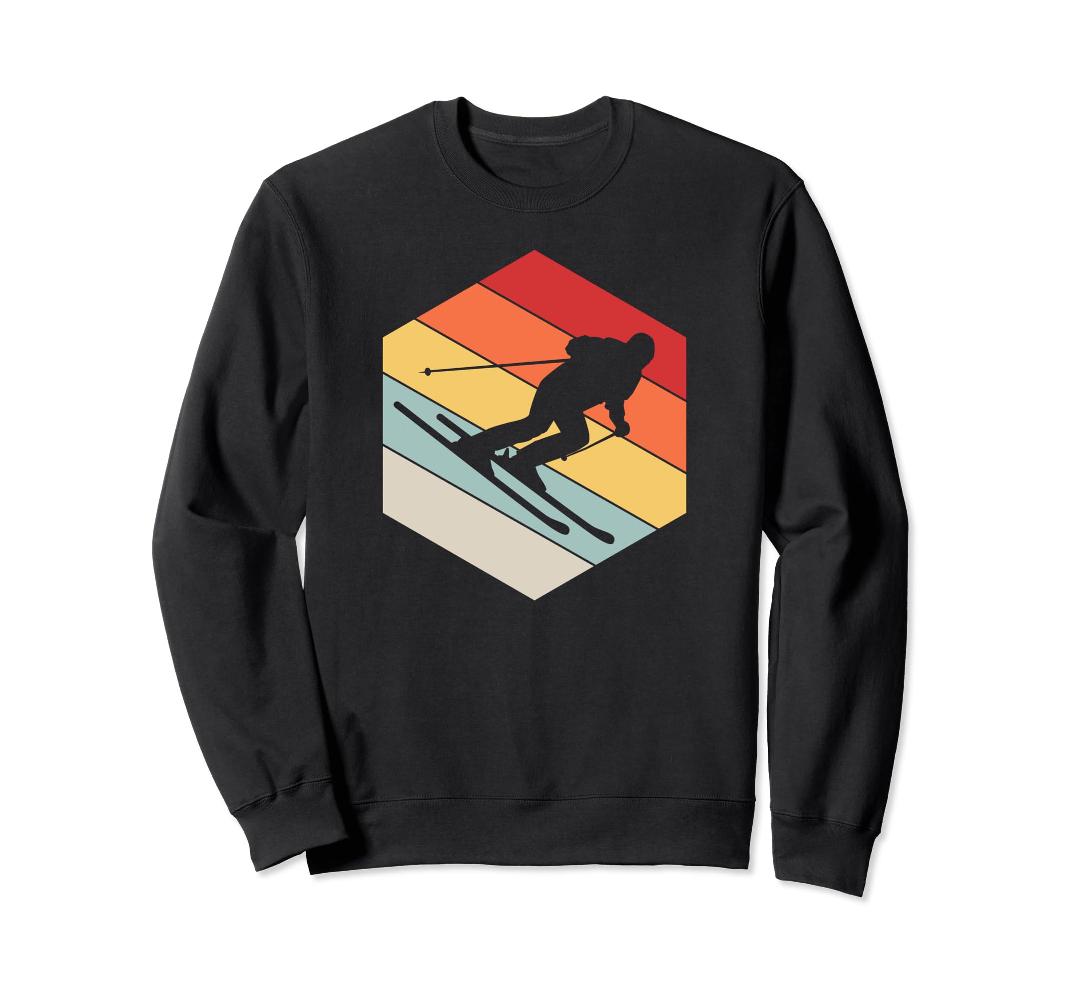 70S Skiing Geometric Shape Ski Sweatshirt - Novelty Apparel Men Women - T-Shirt, Sweatshirt, Hoodie