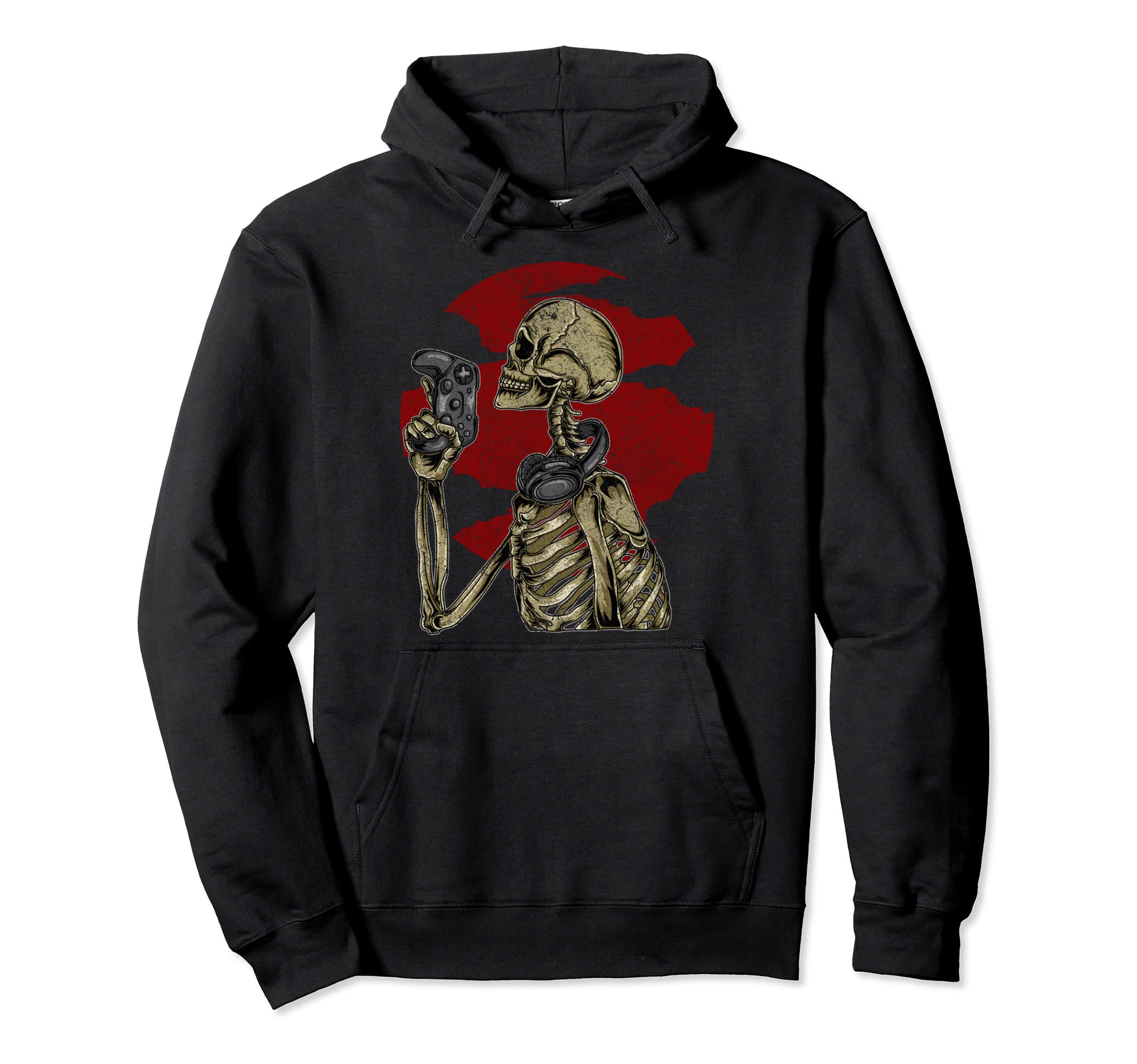 Gamer Skeleton Skull Video Game Hoodie - Custom Art Print for Adults - T-Shirt, Sweatshirt, Hoodie