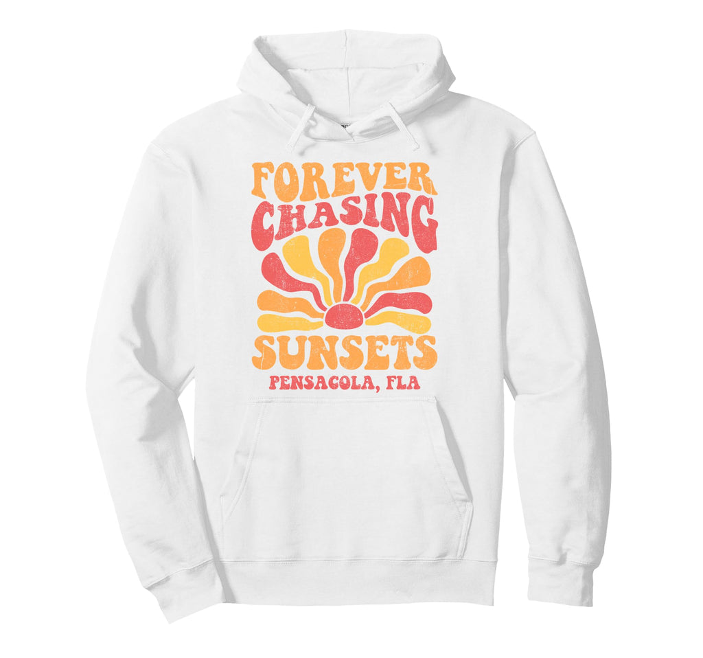 Forever Chasing Sunsets Pensacola Beach Hoodie - Trendy Graphic for Adults - T-Shirt, Sweatshirt, Hoodie