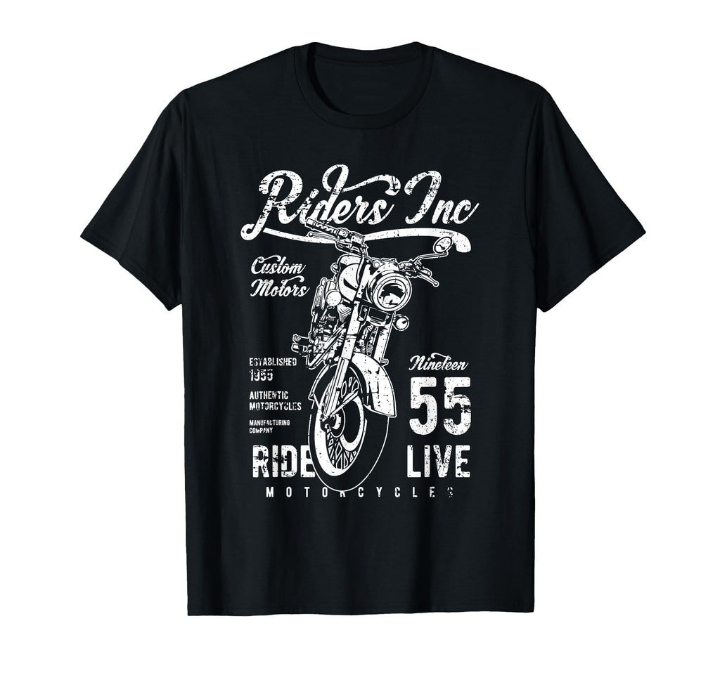 Riders Inc 1955 Motorcycle Distressed T-Shirt - Graphic Print Men Women - T-Shirt, Sweatshirt, Hoodie