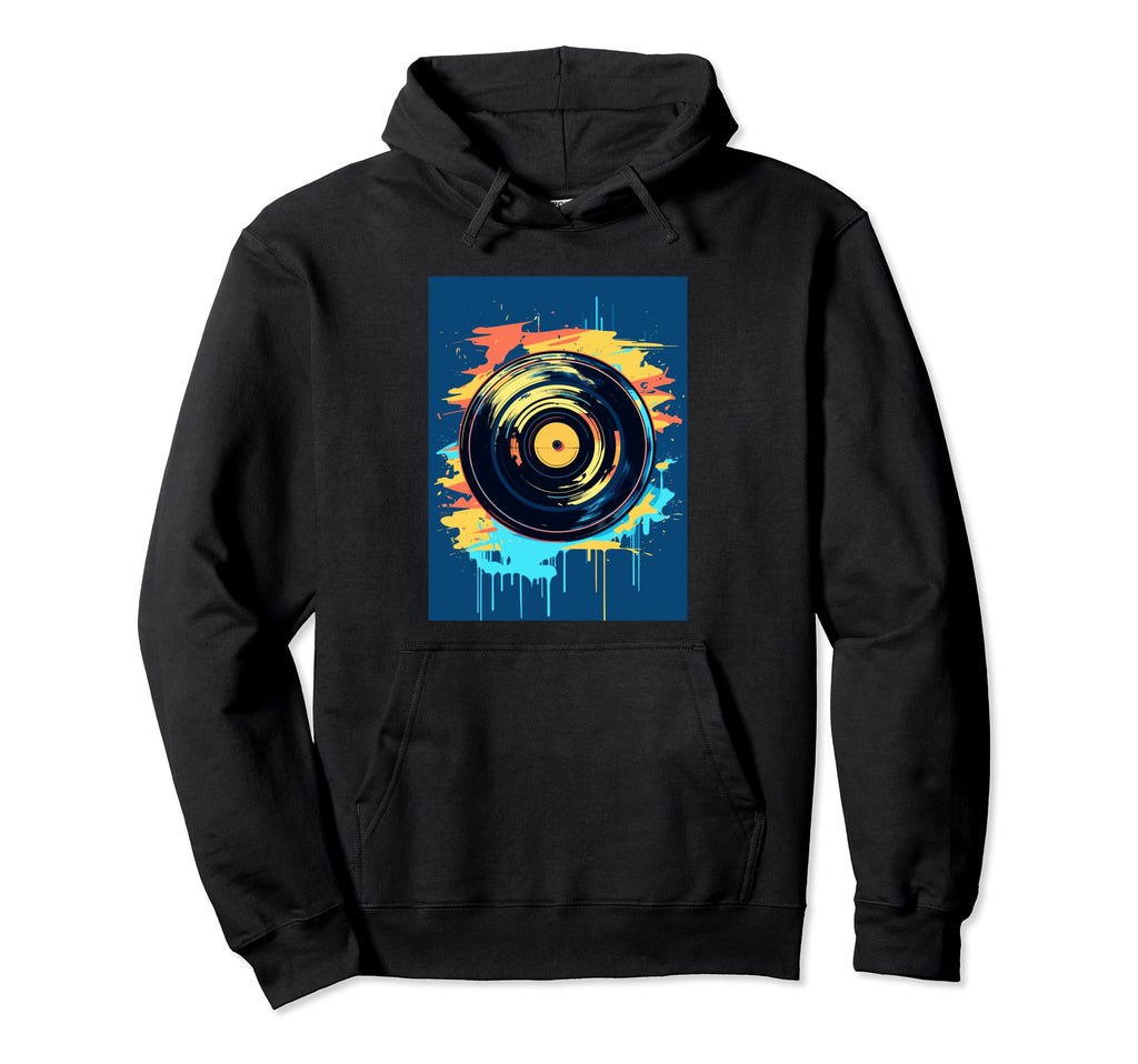 Vinyl Record Player Dj Music Hoodie - Casual Everyday Wear for Adults - T-Shirt, Sweatshirt, Hoodie