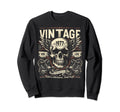 1977 Born 1977 Birthday Skull Biker Sweatshirt - Fun Novelty Design Unisex - T-Shirt, Sweatshirt, Hoodie