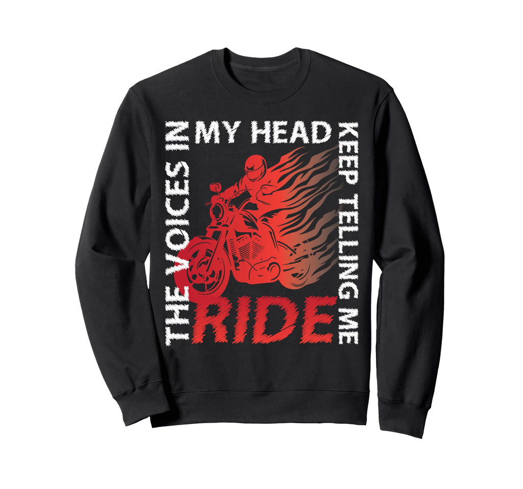 Motorcycle Biker Voices My Head Sweatshirt - Minimalist Print Men Women - T-Shirt, Sweatshirt, Hoodie