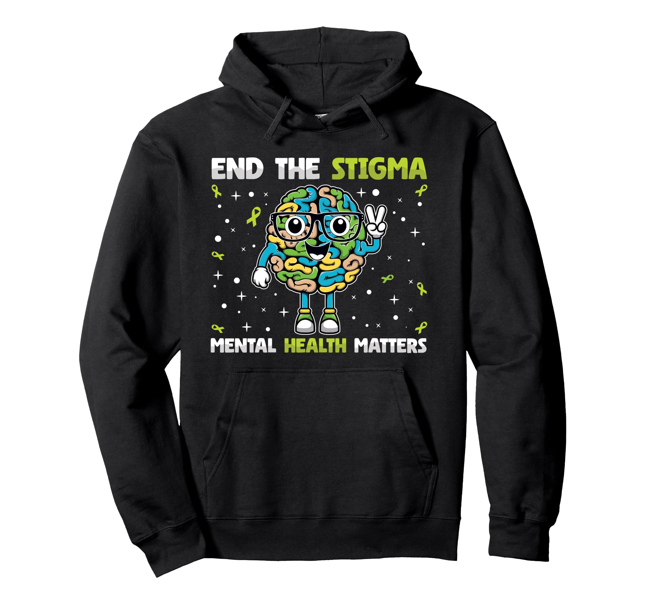 Mental Health Awareness End Stigma Mental Hoodie - Minimalist Print Unisex - T-Shirt, Sweatshirt, Hoodie