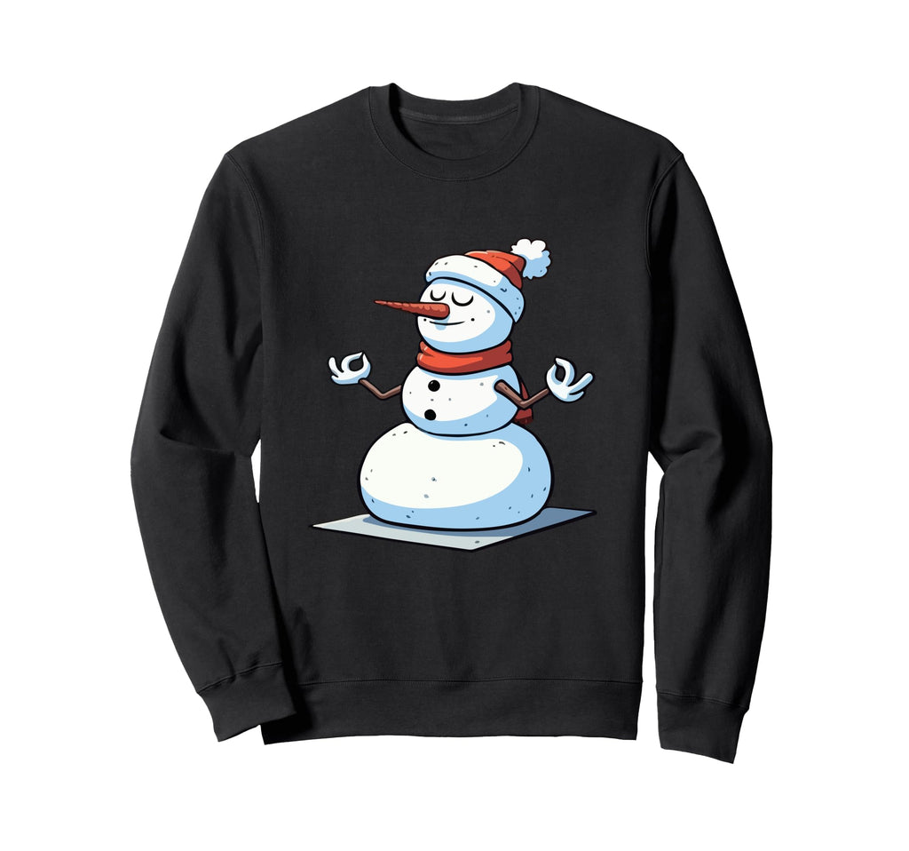 Meditation Snowman Yoga Pose Sweatshirt - Trendy Graphic for Adults - T-Shirt, Sweatshirt, Hoodie