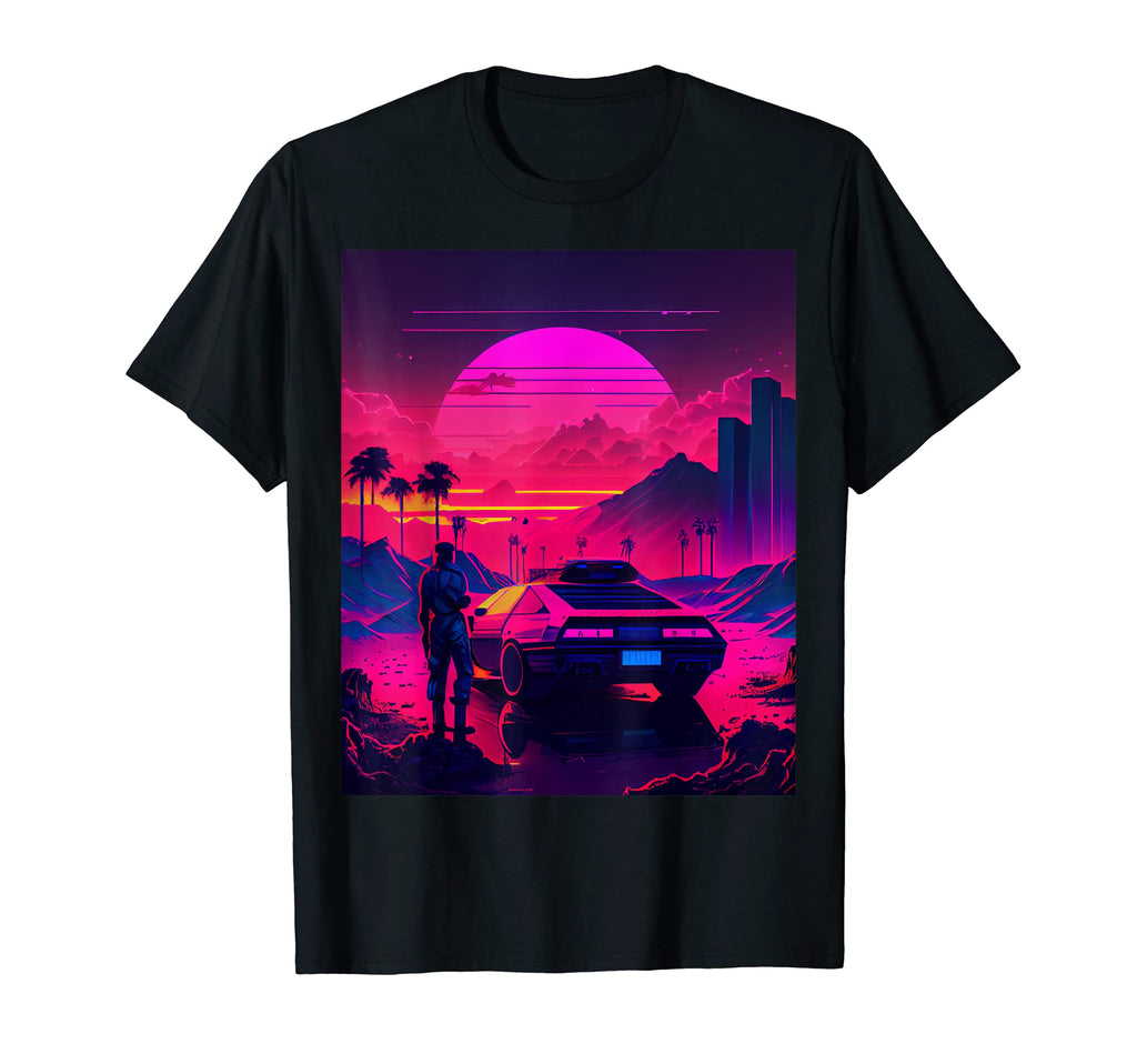 Synthwave Retrowave Eighties Music T-Shirt - Custom Art Print Men Women - T-Shirt, Sweatshirt, Hoodie