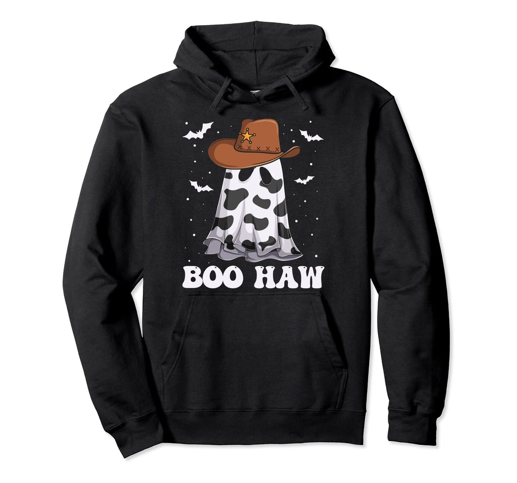 Halloween Boo Haw Ghost Western Hoodie - Custom Art Print for Adults - T-Shirt, Sweatshirt, Hoodie