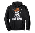 Halloween Boo Haw Ghost Western Hoodie - Custom Art Print for Adults - T-Shirt, Sweatshirt, Hoodie