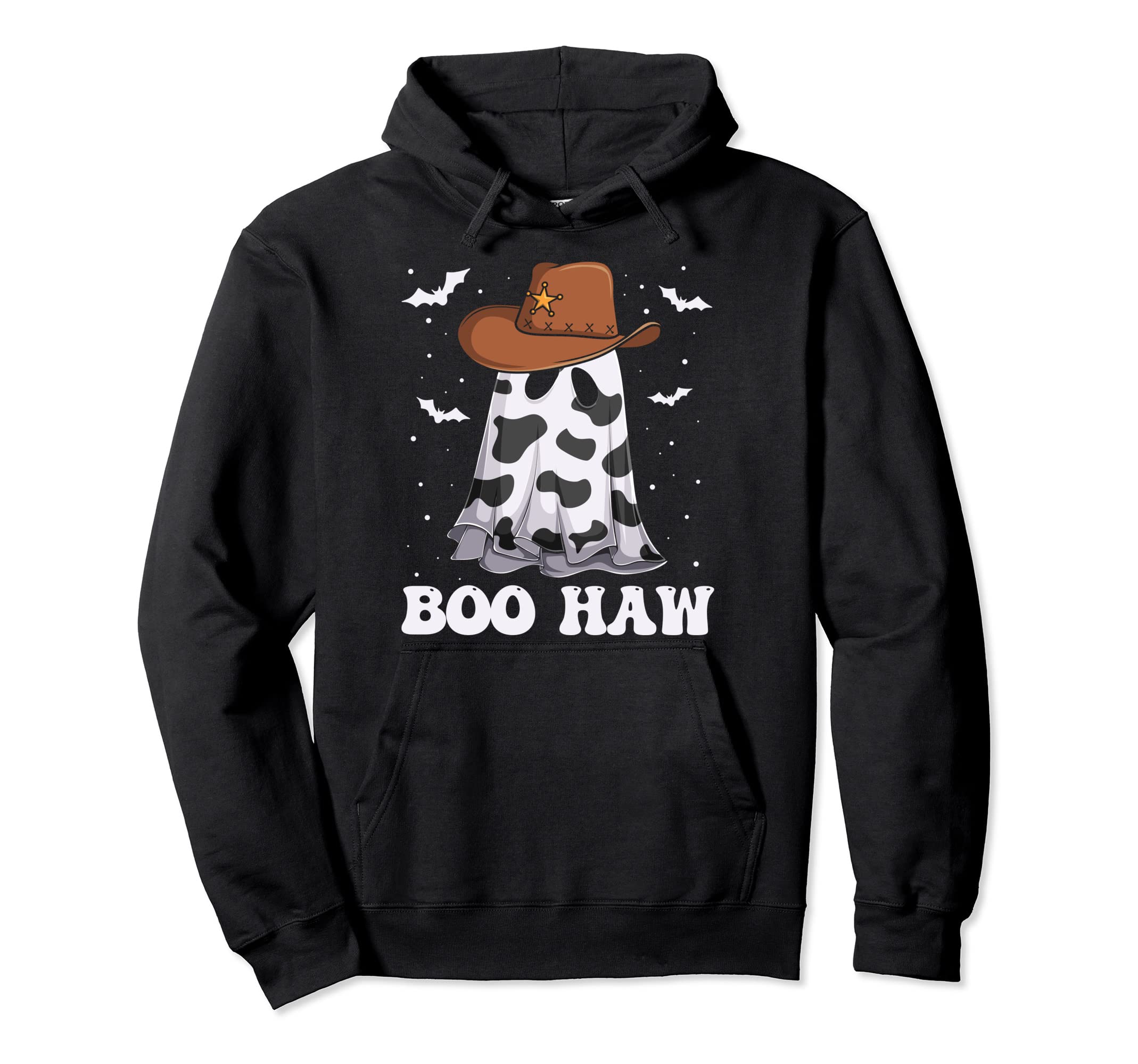 Halloween Boo Haw Ghost Western Hoodie - Custom Art Print for Adults - T-Shirt, Sweatshirt, Hoodie