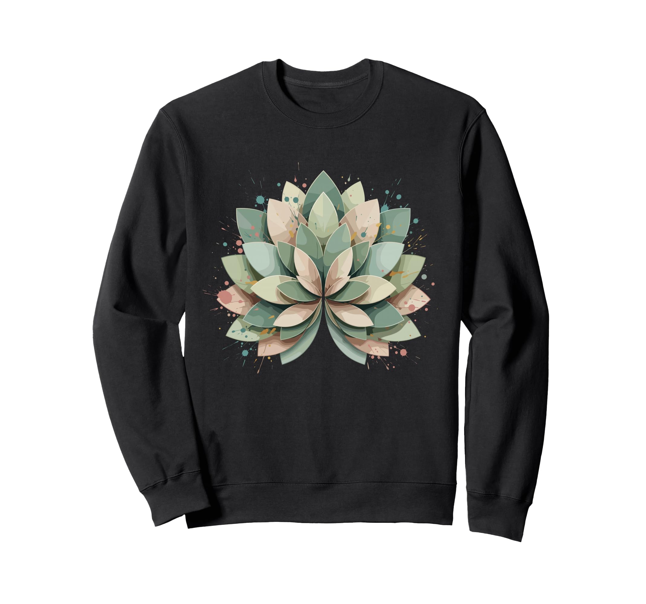 Pastel Lotus Mandala Boho Yoga Sweatshirt - Minimalist Print for Adults - T-Shirt, Sweatshirt, Hoodie