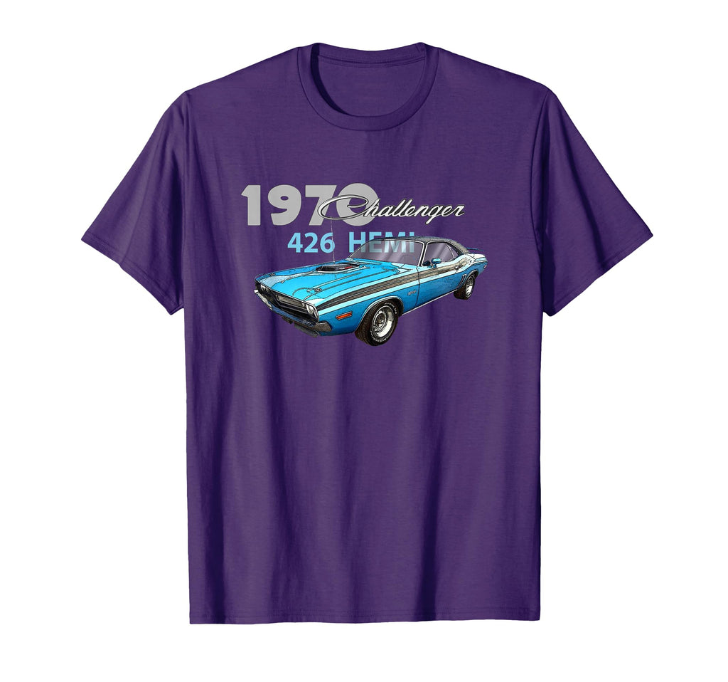 Cars Blue 1970 Challenger Muscle Cars T-Shirt - Custom Art Print Men Women - T-Shirt, Sweatshirt, Hoodie