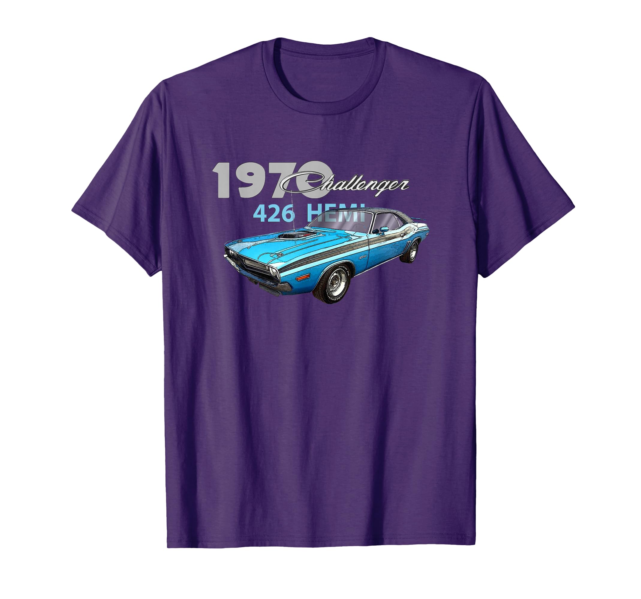 Cars Blue 1970 Challenger Muscle Cars T-Shirt - Custom Art Print Men Women - T-Shirt, Sweatshirt, Hoodie