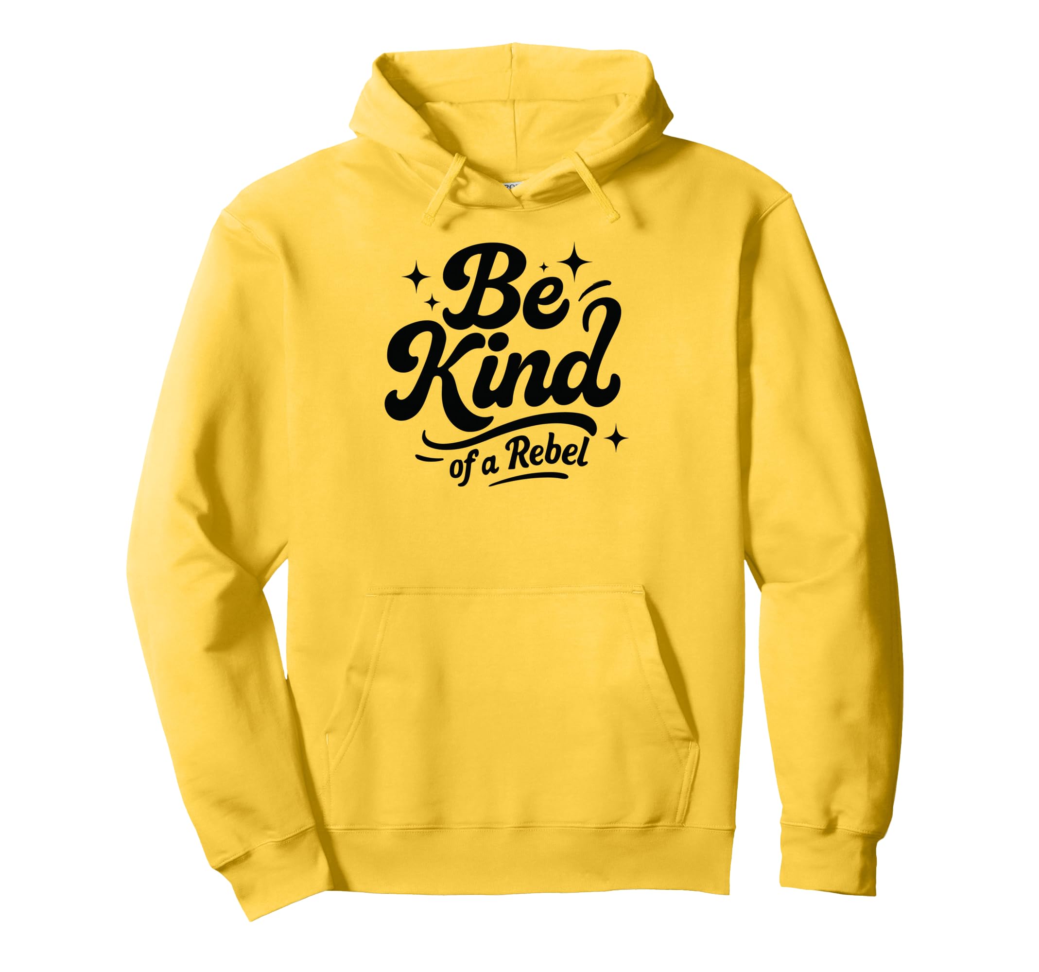 Be Kind Rebel 70S Groovy Typography Hoodie - Fun Novelty Design Men Women - T-Shirt, Sweatshirt, Hoodie