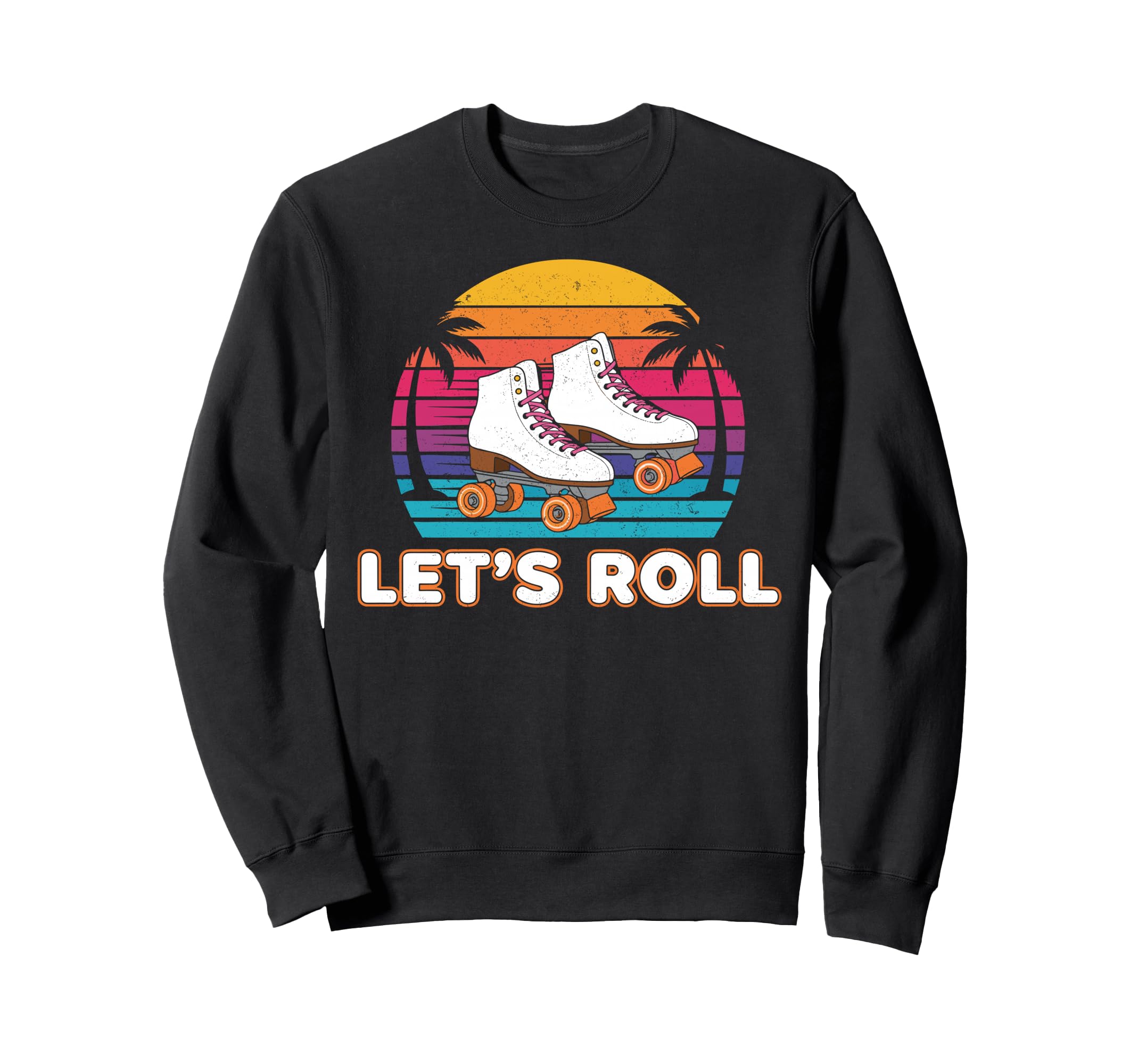 Palm Trees Lets Roll Quad Roller Sweatshirt - Graphic Print for Adults - T-Shirt, Sweatshirt, Hoodie