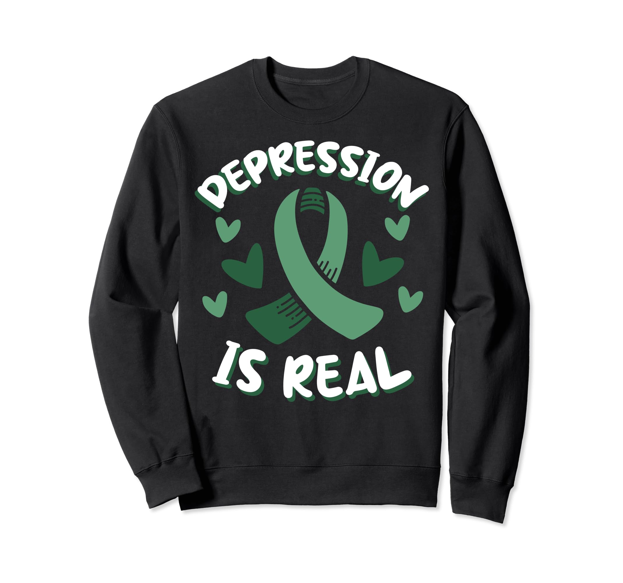 Depression Is Real Depression Mental Sweatshirt - Graphic Print Unisex - T-Shirt, Sweatshirt, Hoodie