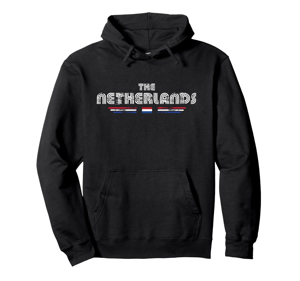 Netherlands 70S 80S Type Flag Hoodie - Unique Graphic Unisex - T-Shirt, Sweatshirt, Hoodie